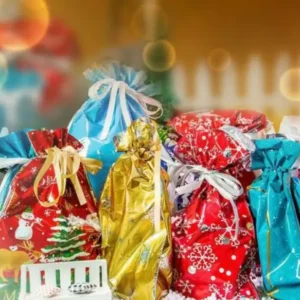 Drawstring Christmas Gift Bags (Biodegradable)